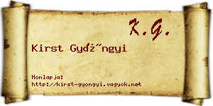 Kirst Gyöngyi névjegykártya